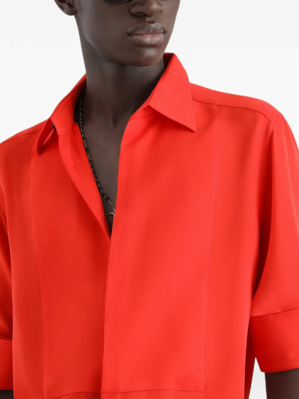 Dolce & Gabbana Martini overhemd van zijden crêpe de chine Rood