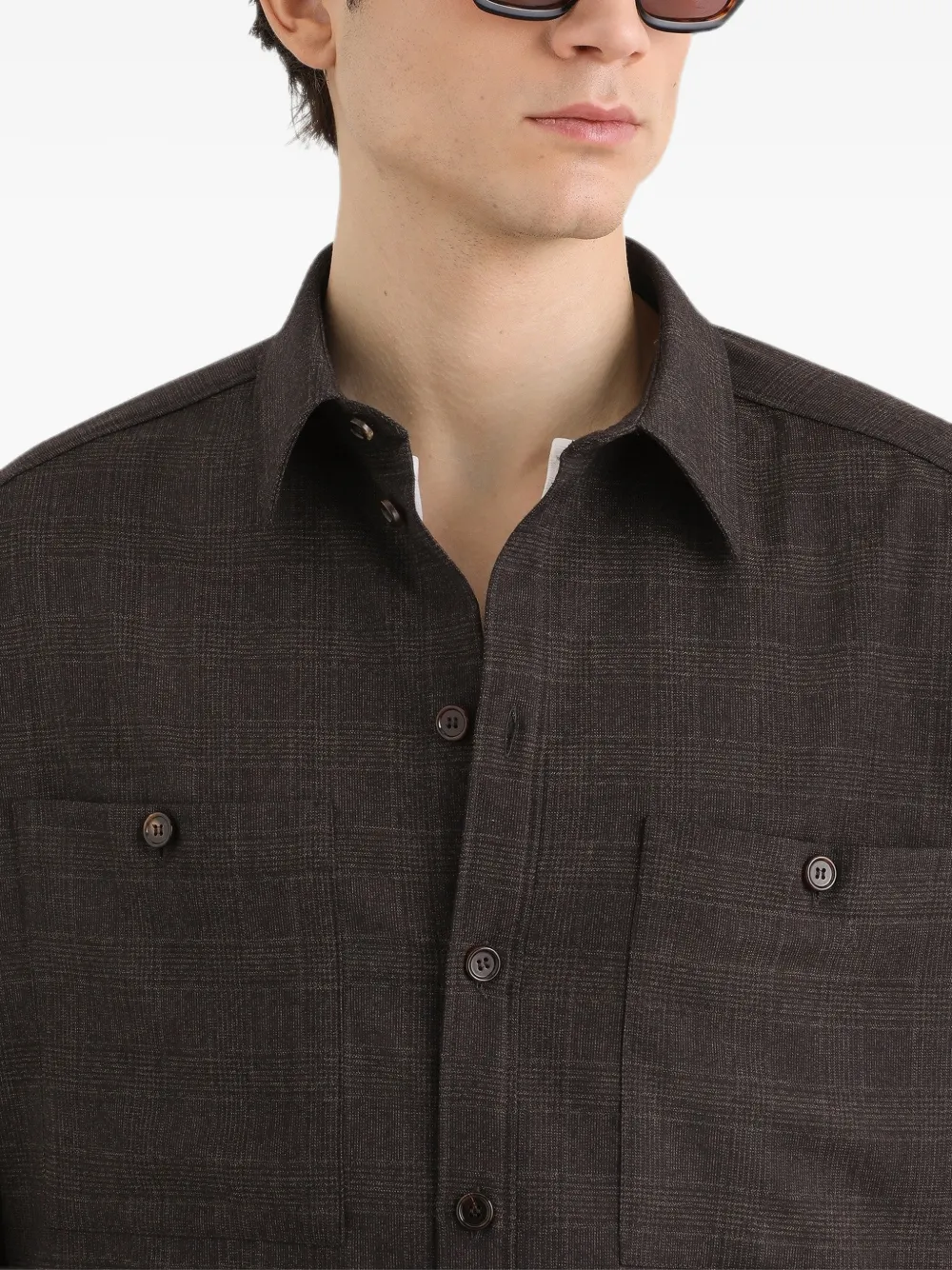 Dolce & Gabbana Geruit overhemd met glen-ruit Bruin