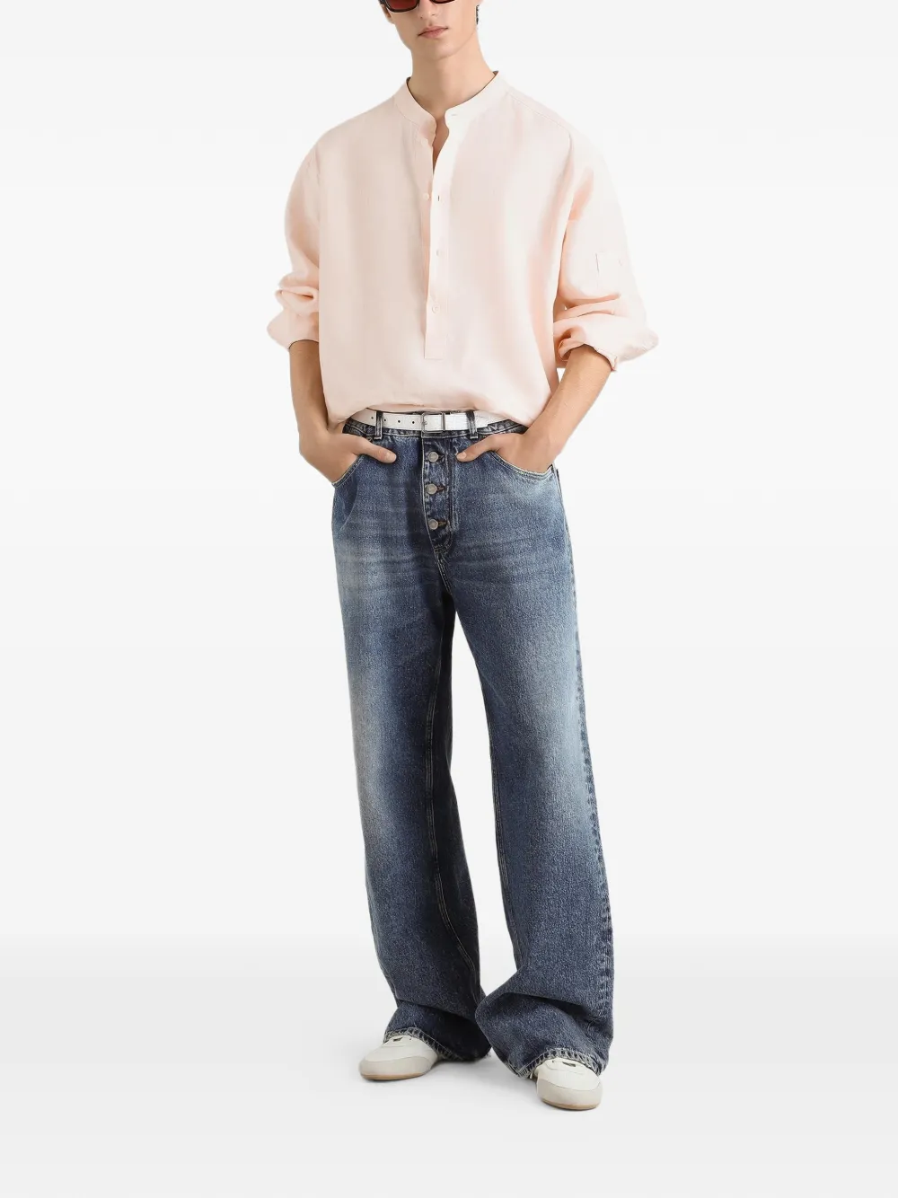 Dolce & Gabbana EXCLUSIVE linnen overhemd Roze