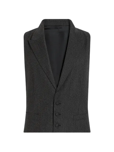 Dolce & Gabbana single-breasted mouliné striped flannel vest