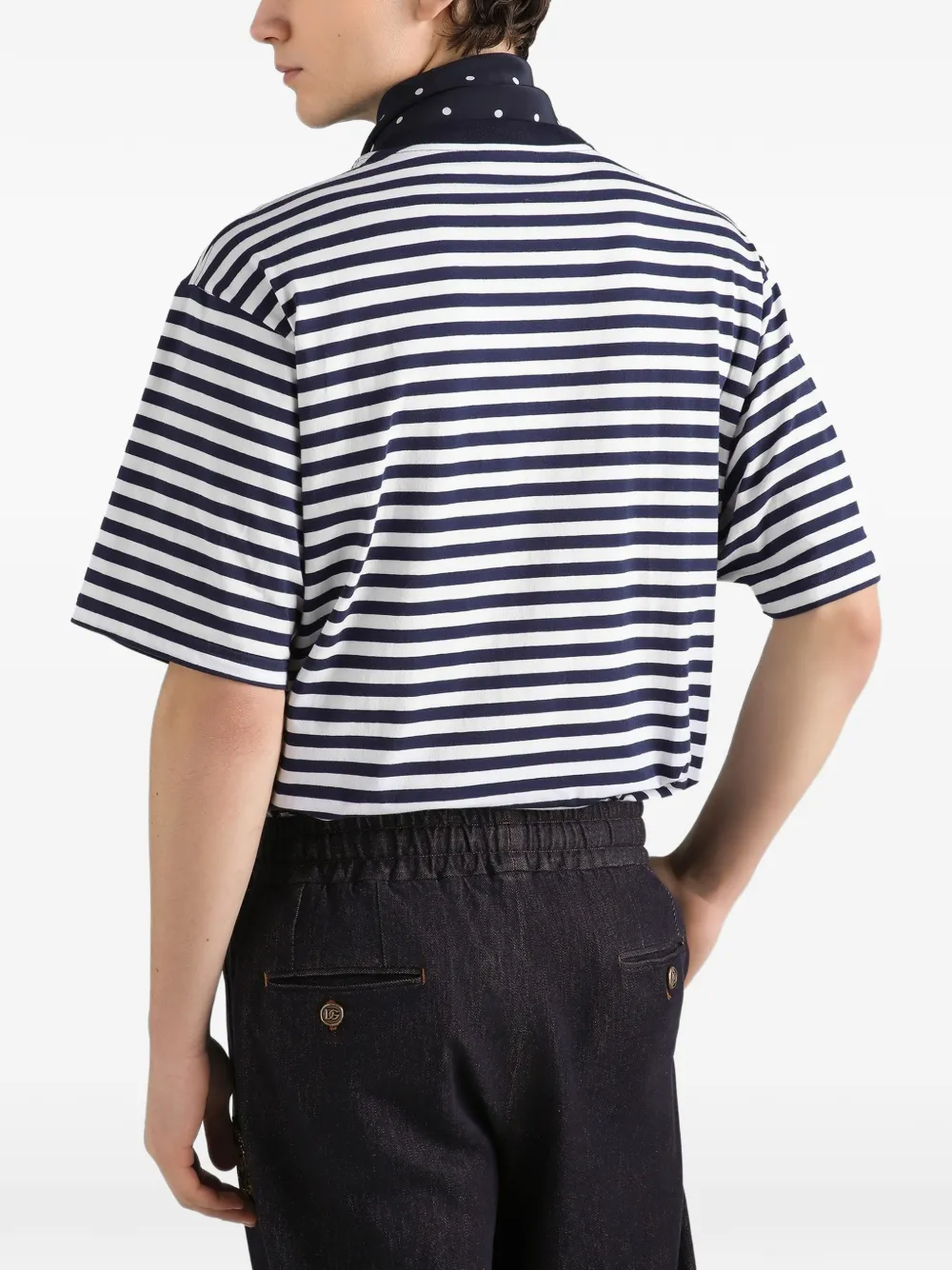 Dolce & Gabbana Gestreept jersey T-shirt Blauw