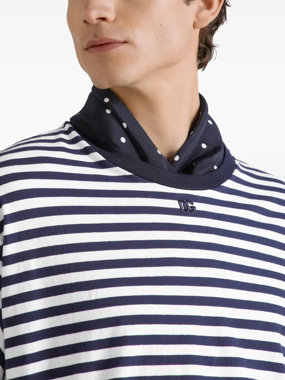 Dolce & Gabbana Gestreept jersey T-shirt Blauw