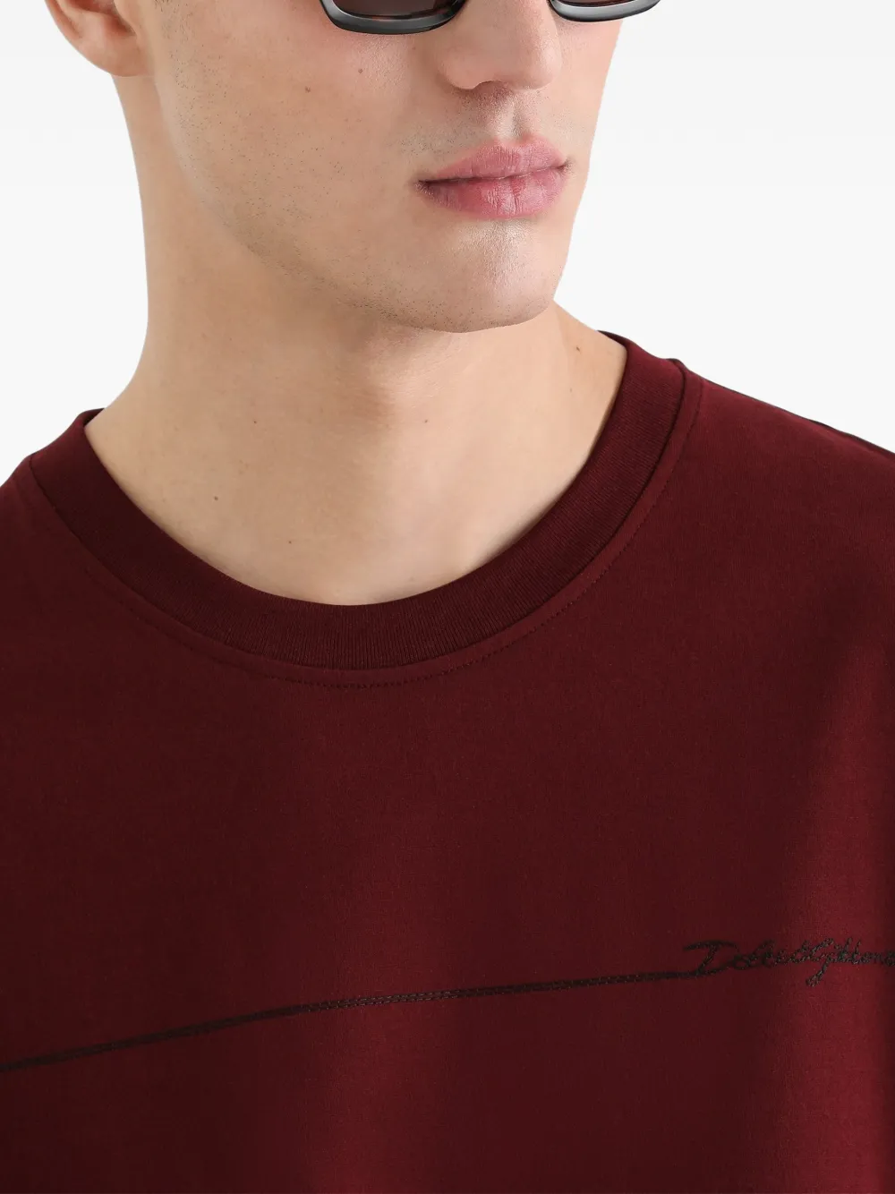 Dolce & Gabbana Katoenen T-shirt met logo Rood