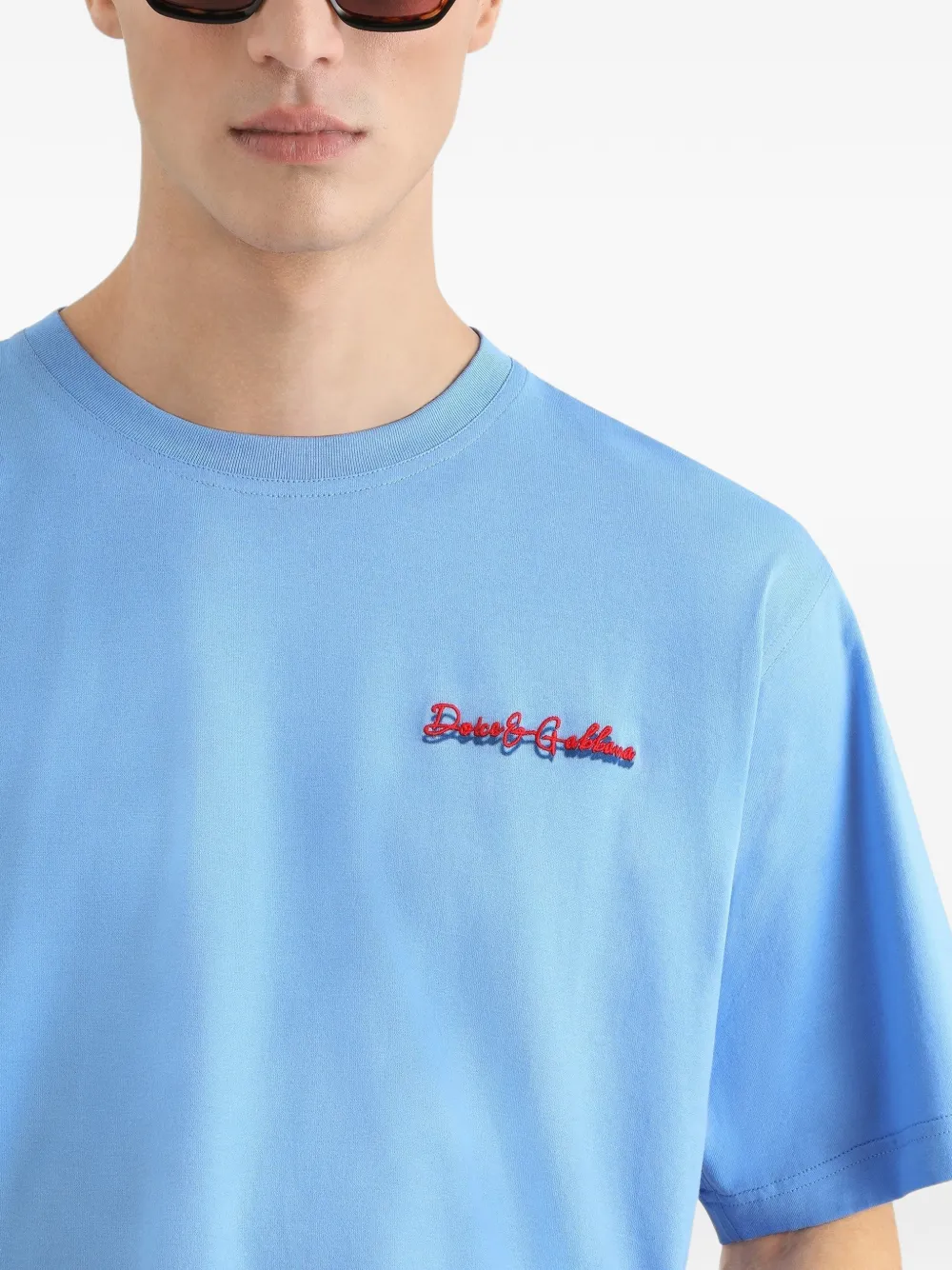 Dolce & Gabbana Katoenen T-shirt met logo Blauw