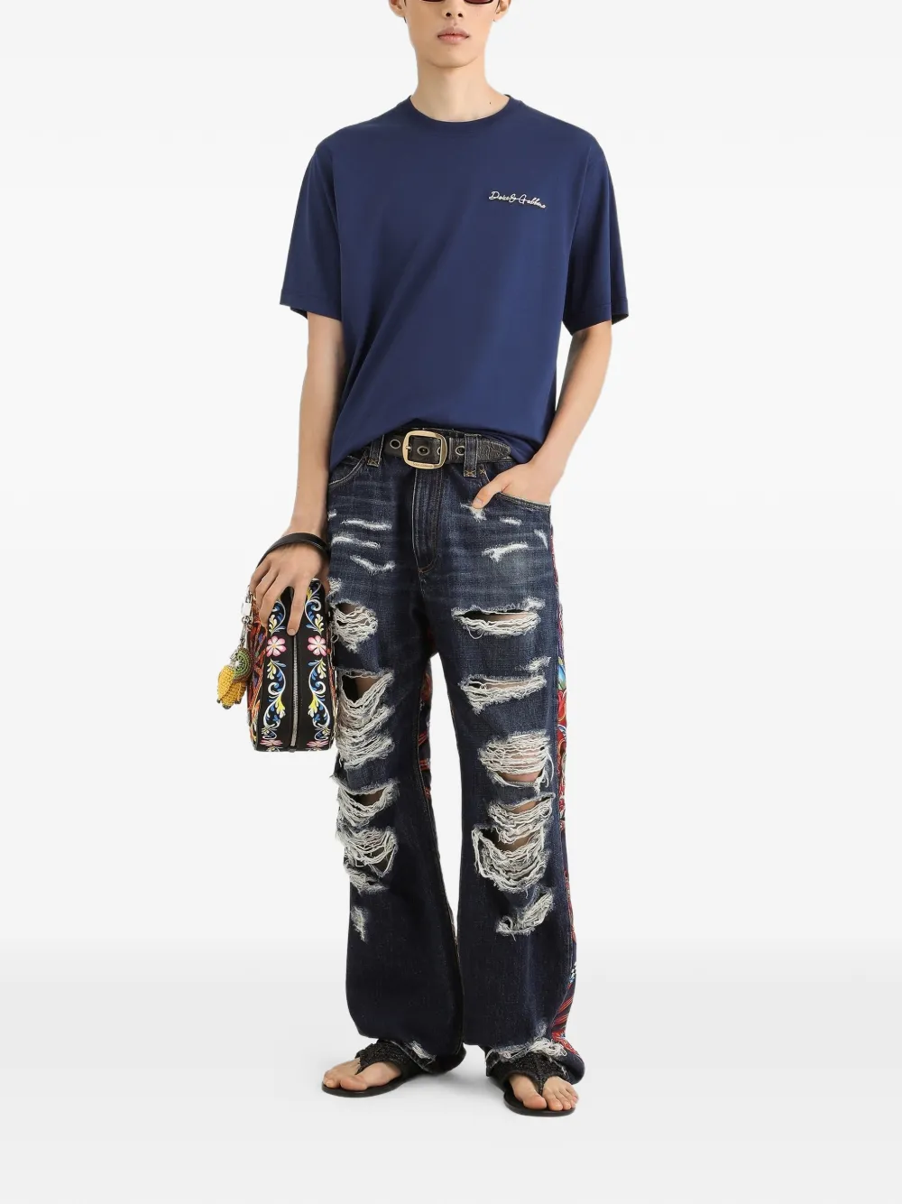 Dolce & Gabbana Katoenen T-shirt met logo Blauw