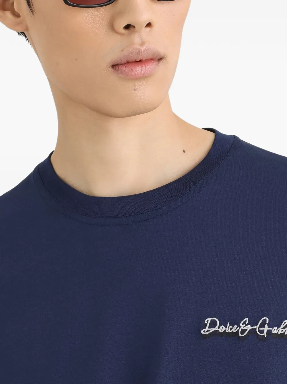 Dolce & Gabbana Katoenen T-shirt met logo Blauw