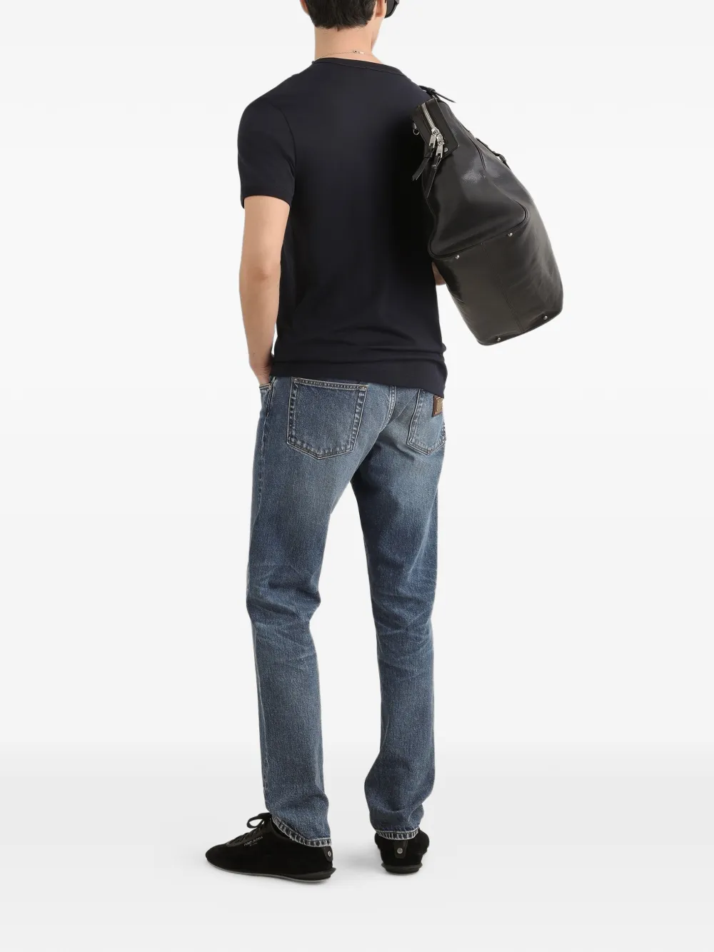 Dolce & Gabbana T-shirt met logoplakkaat Blauw