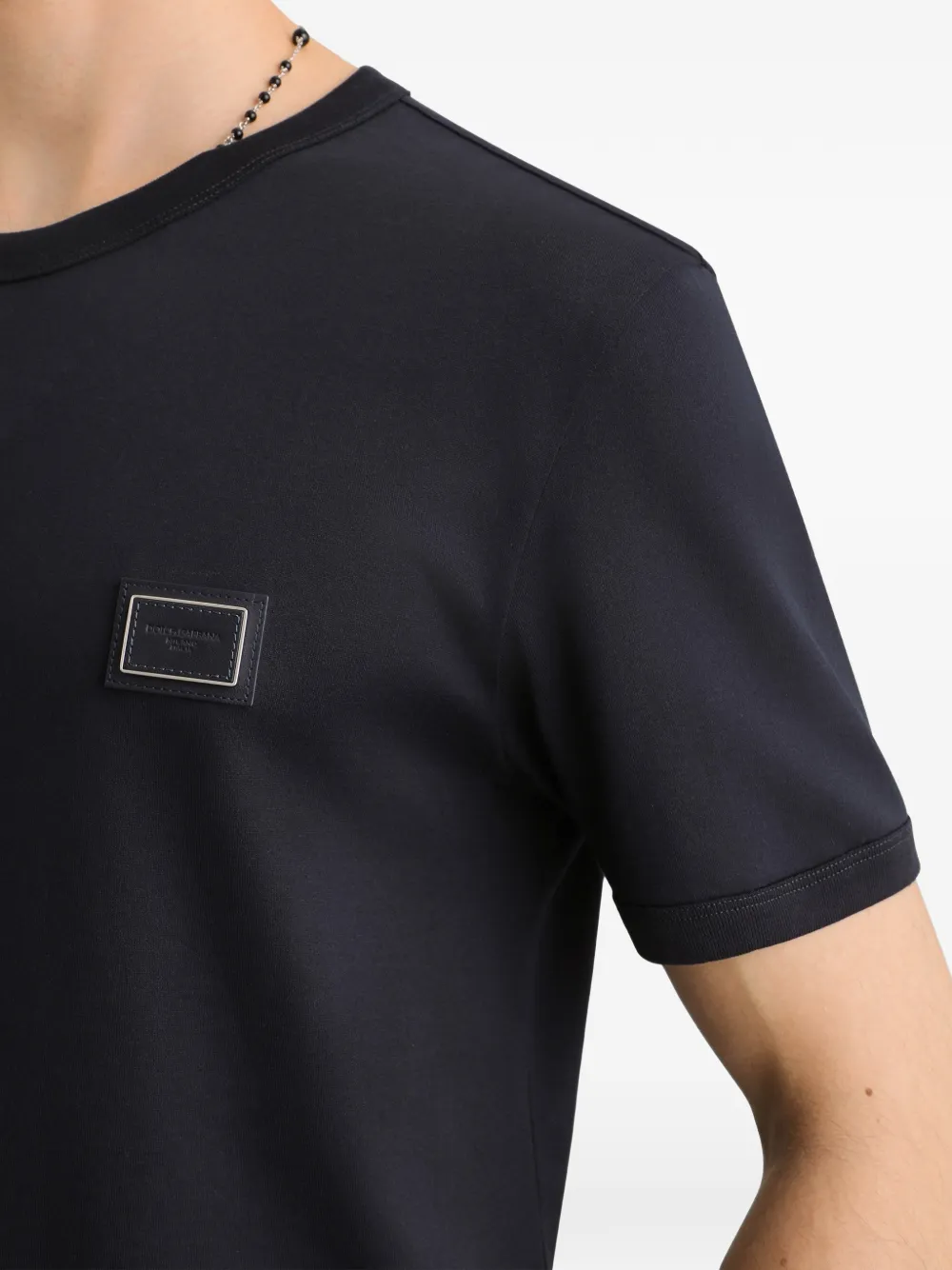 Dolce & Gabbana T-shirt met logoplakkaat Blauw
