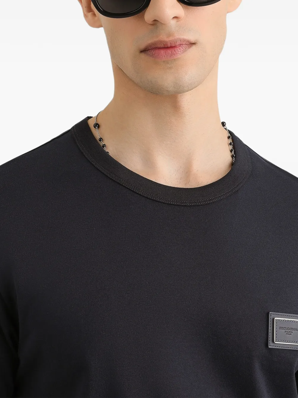 Dolce & Gabbana T-shirt met logoplakkaat Blauw