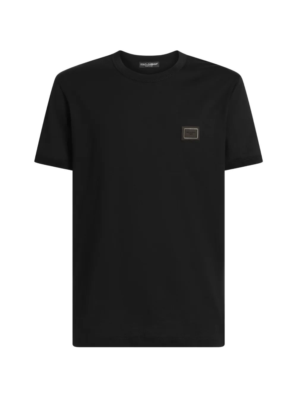 Dolce & Gabbana cotton T-shirt with logo plate - Nero