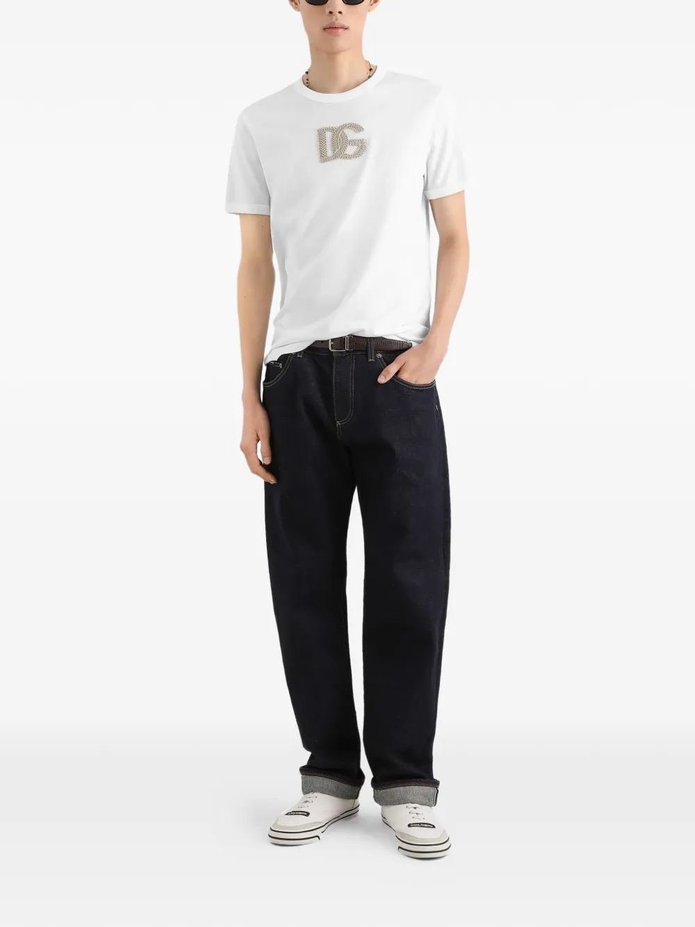 Dolce & Gabbana Katoenen T-shirt met patch Wit