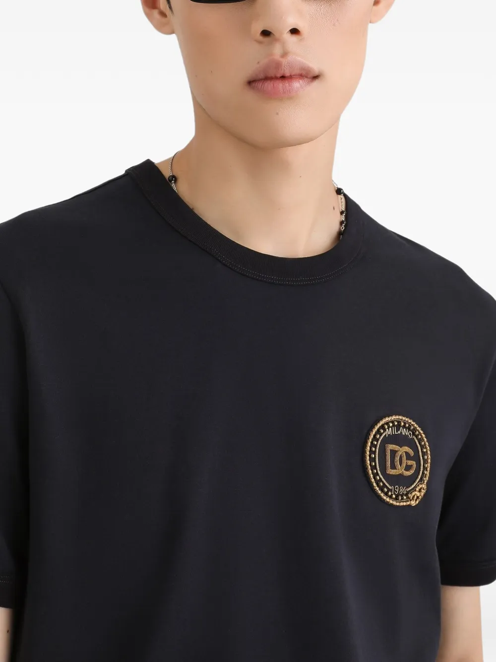 Dolce & Gabbana Katoenen T-shirt met patch Blauw