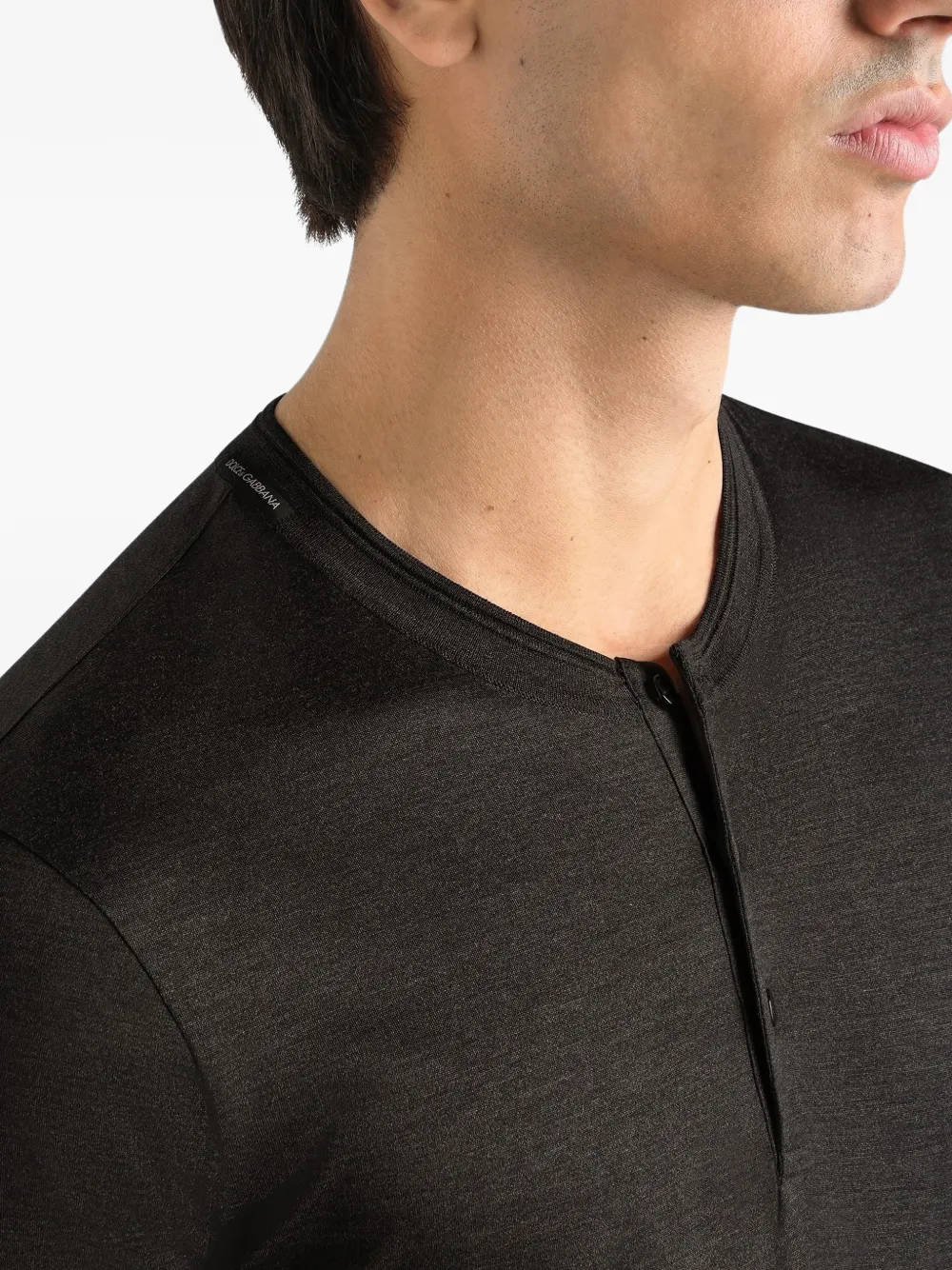 Dolce & Gabbana Zijden serafino T-shirt Grijs