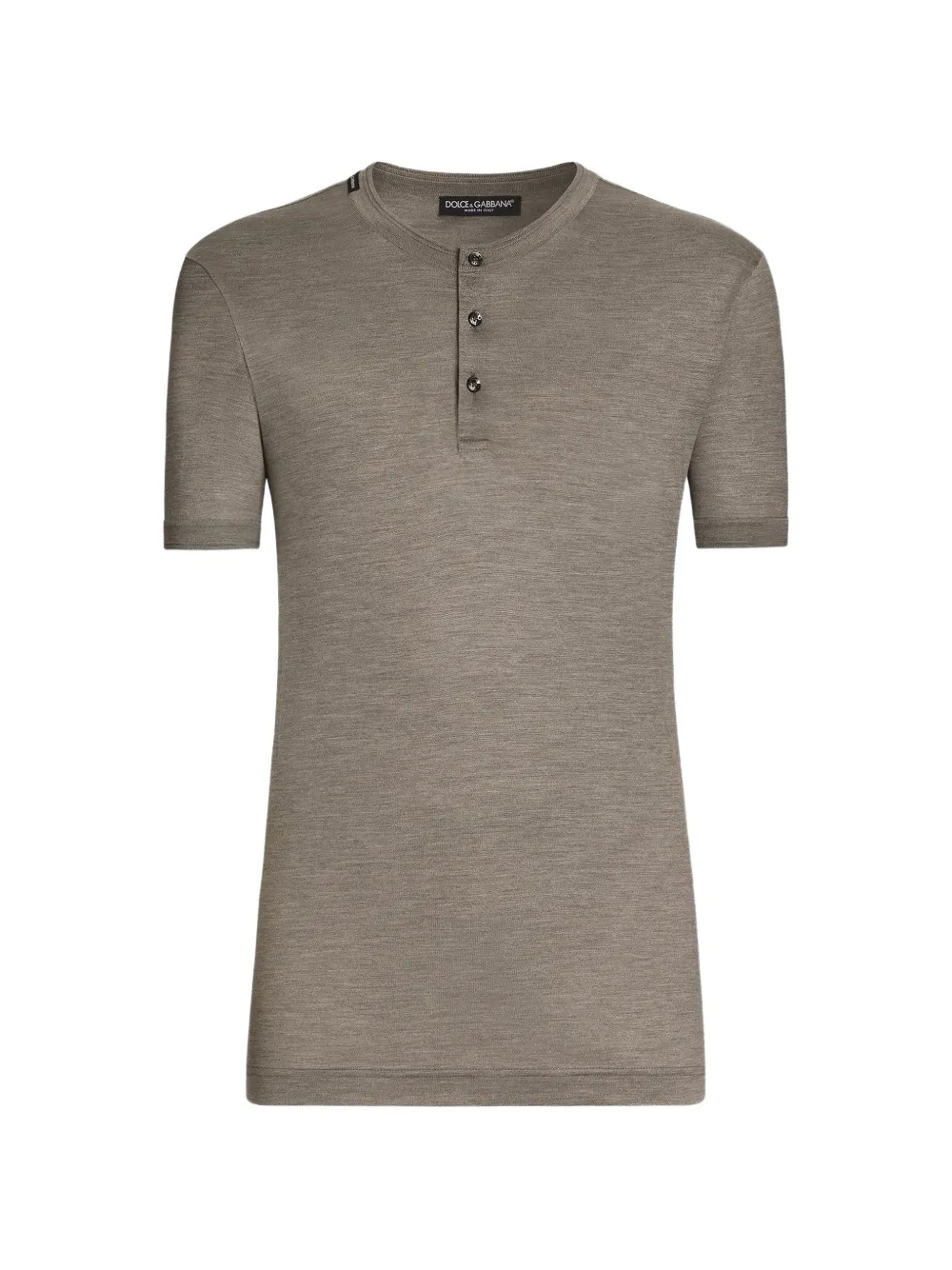 Dolce & Gabbana Serafino T-Shirt aus Seide - Braun