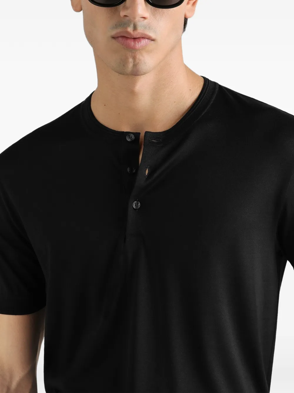 Dolce & Gabbana Zijden serafino T-shirt Zwart