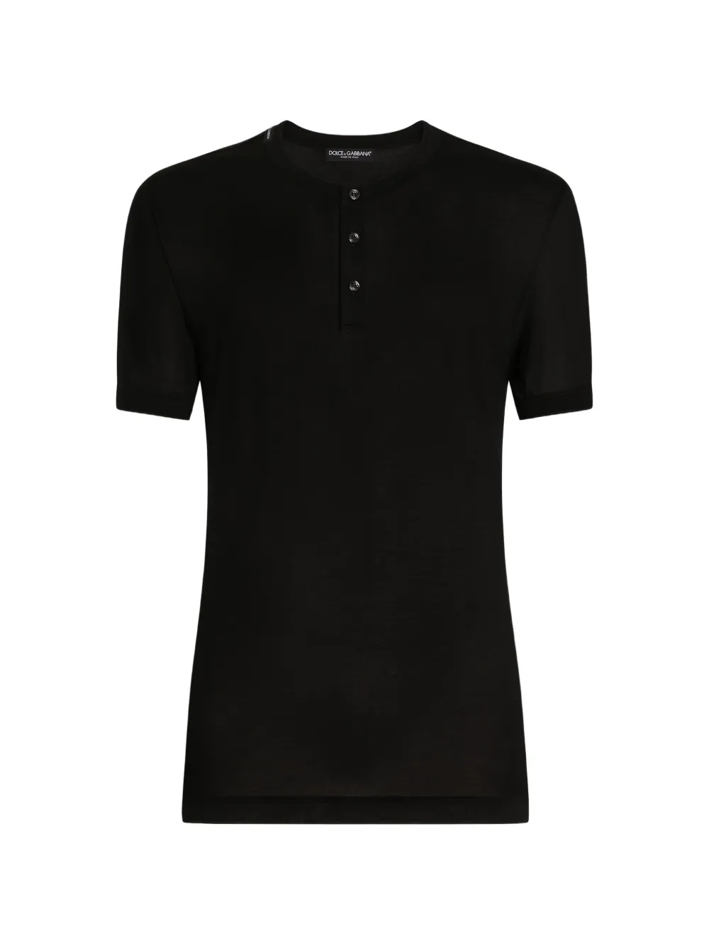 Dolce & Gabbana Serafino T-Shirt aus Seide - Schwarz