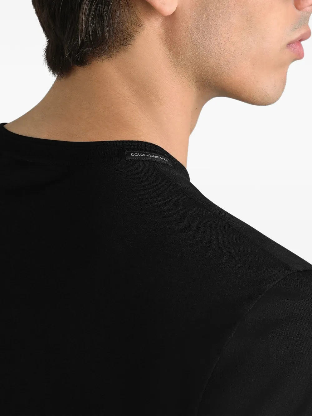 Dolce & Gabbana Zijden serafino T-shirt Zwart