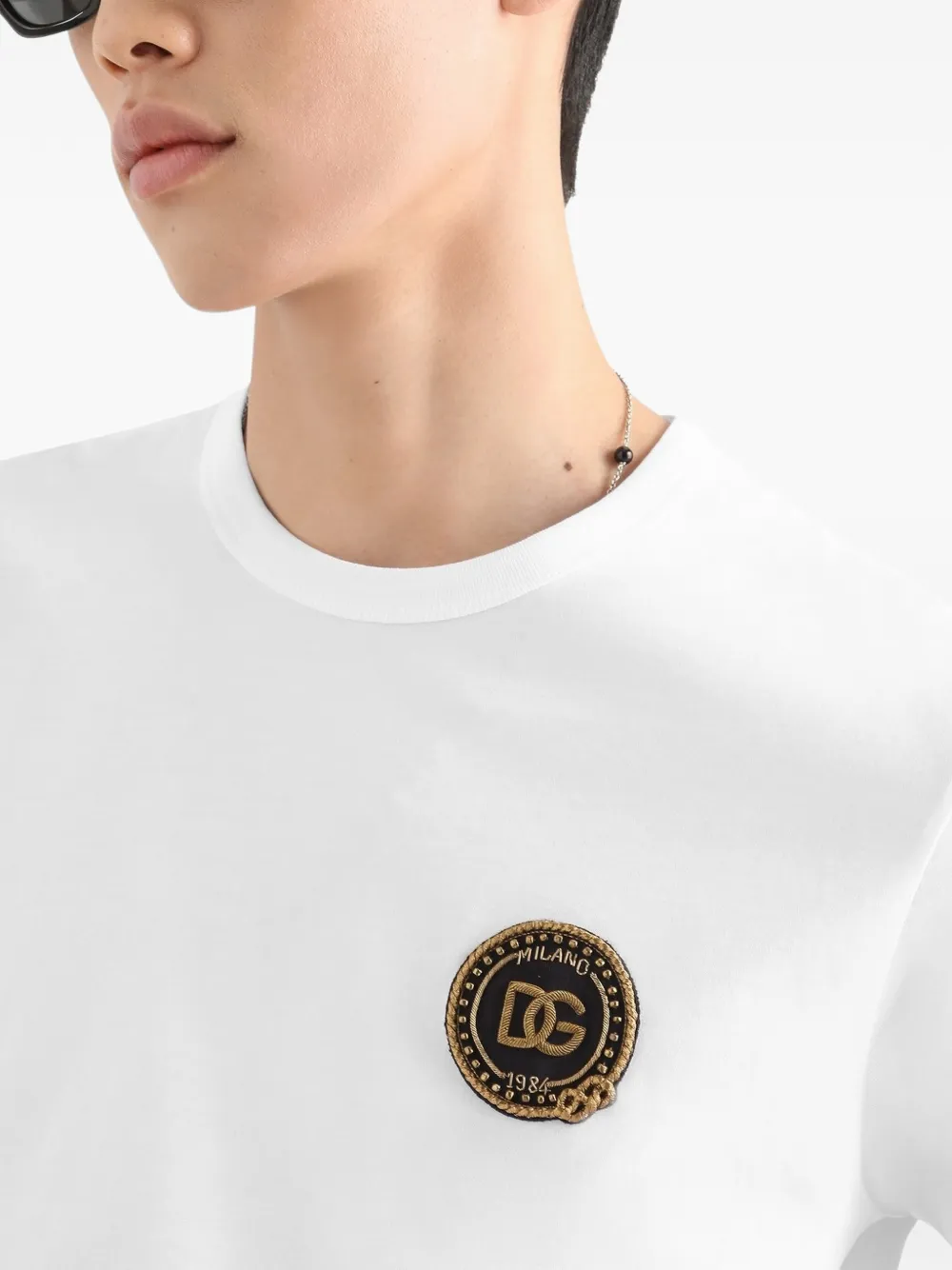 Dolce & Gabbana Katoenen T-shirt met patch Wit
