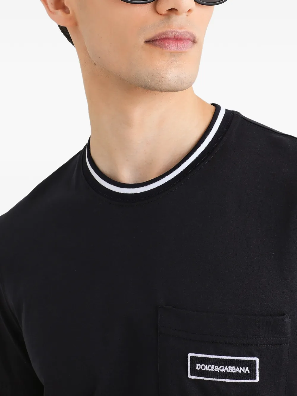 Dolce & Gabbana T-shirt met logopatch Zwart