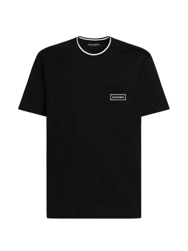Dolce & Gabbana Camiseta De Algodão Com Logo | Preto | FARFETCH BR