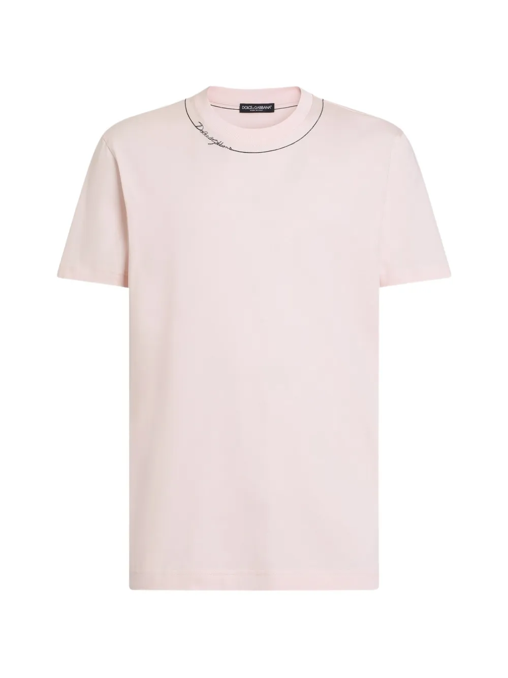 Dolce & Gabbana T-Shirt mit DG Logo-Stickerei - Rosa