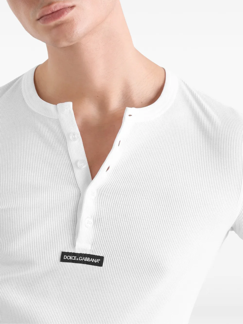 Dolce & Gabbana Serafino katoenen T-shirt Wit