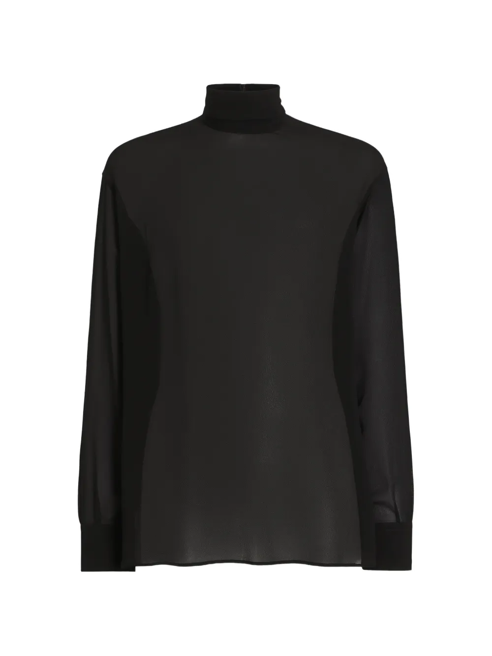Dolce & Gabbana Collo alto in seta con polsini a camicia - Nero