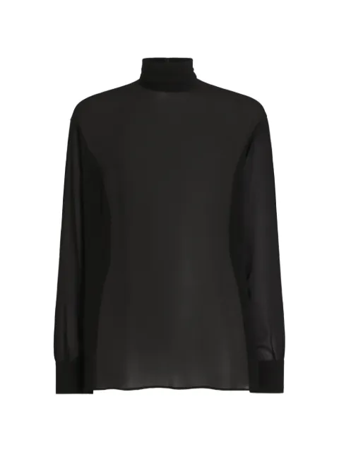Dolce & Gabbana camisa de seda holgada con cuello de tortuga