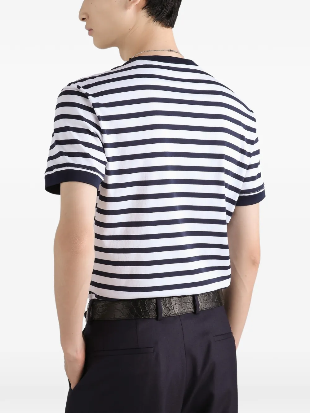 Dolce & Gabbana Serafino gestreept katoenen T-shirt Blauw