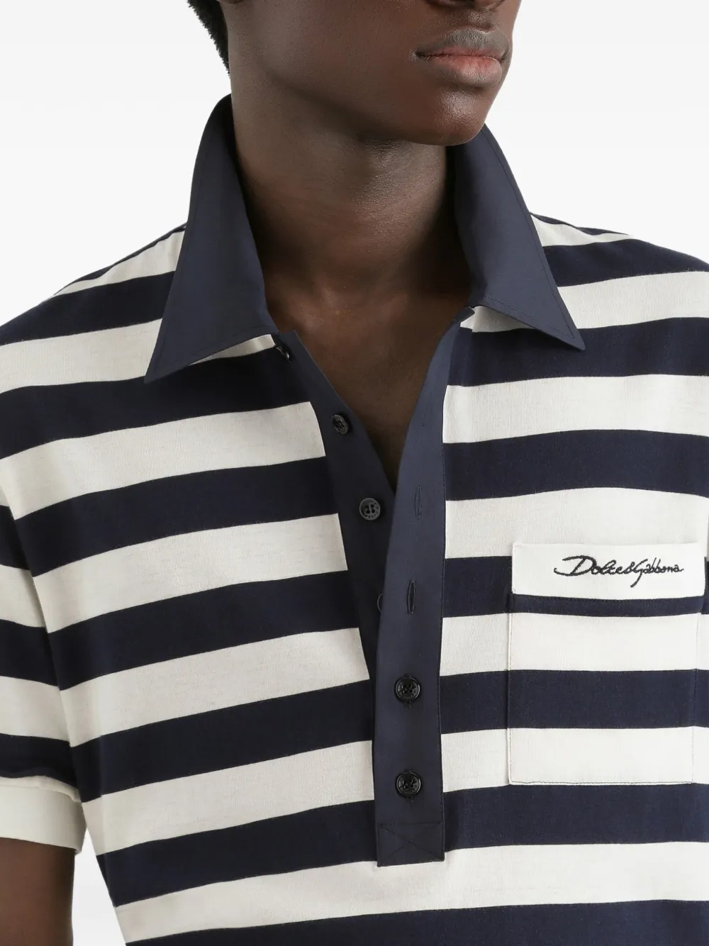 Dolce & Gabbana Gestreept poloshirt Blauw