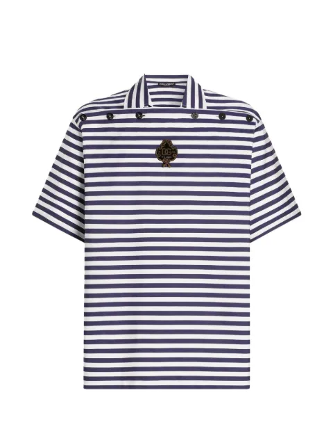 Dolce & Gabbana playera tipo polo de algodón con motivo de rayas