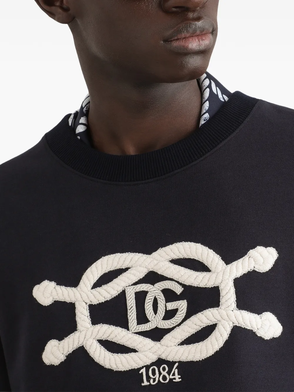 Dolce & Gabbana Katoenen sweater met borduurwerk Blauw