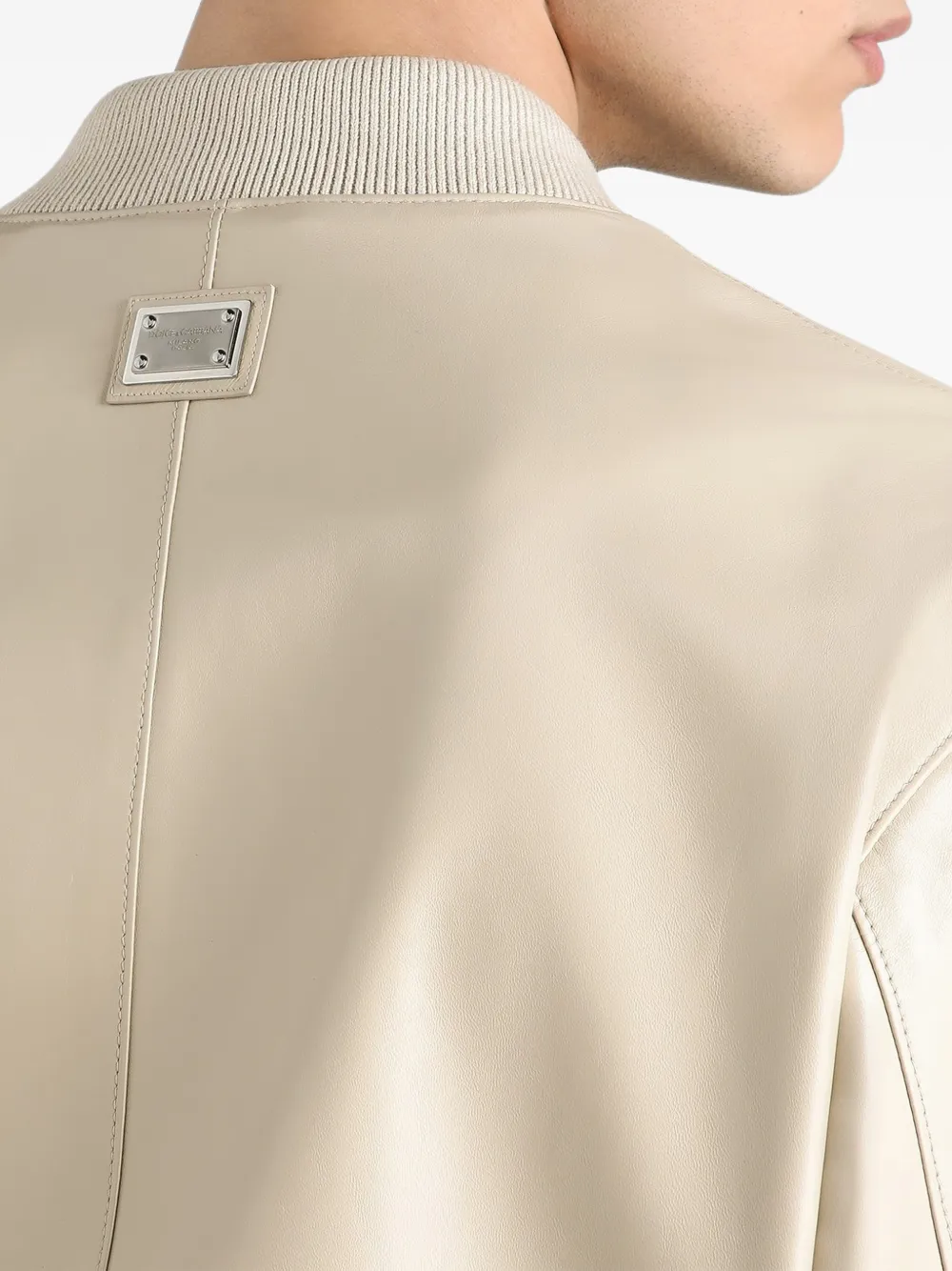 Dolce & Gabbana Nappa bomberjack Beige