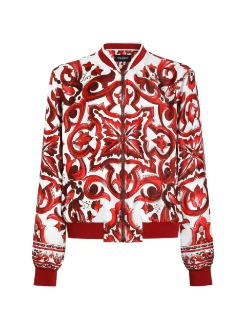 Dolce & Gabbana Majolica-print twill bomber jacket