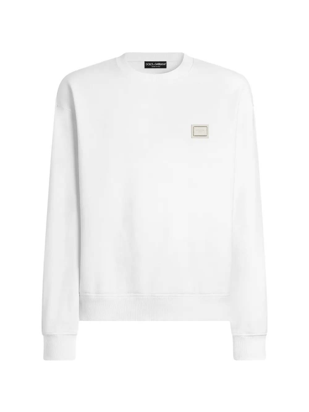 Dolce & Gabbana jersey sweatshirt with logo plate - Weiß