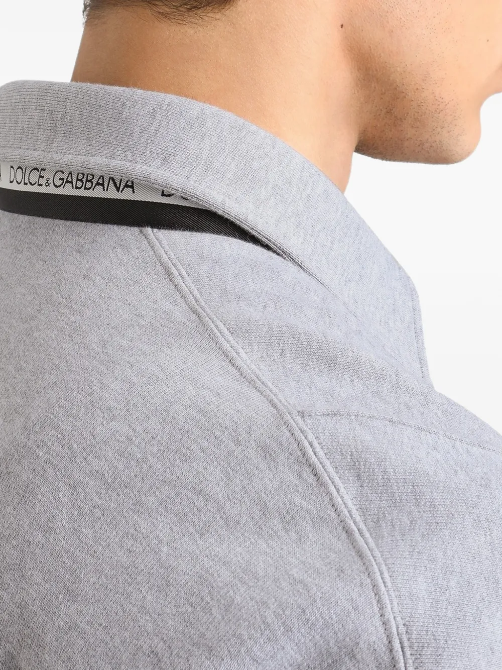 Dolce & Gabbana Gemêleerde katoenen sweater Grijs