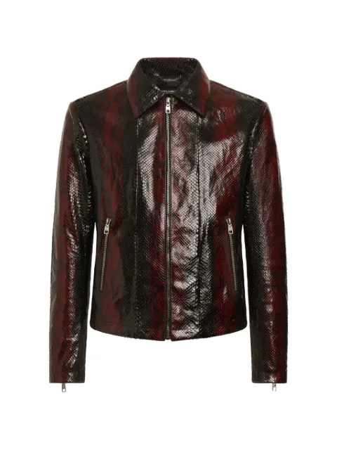 Dolce & Gabbana Migjort ormskinnsmönstrad jacka
