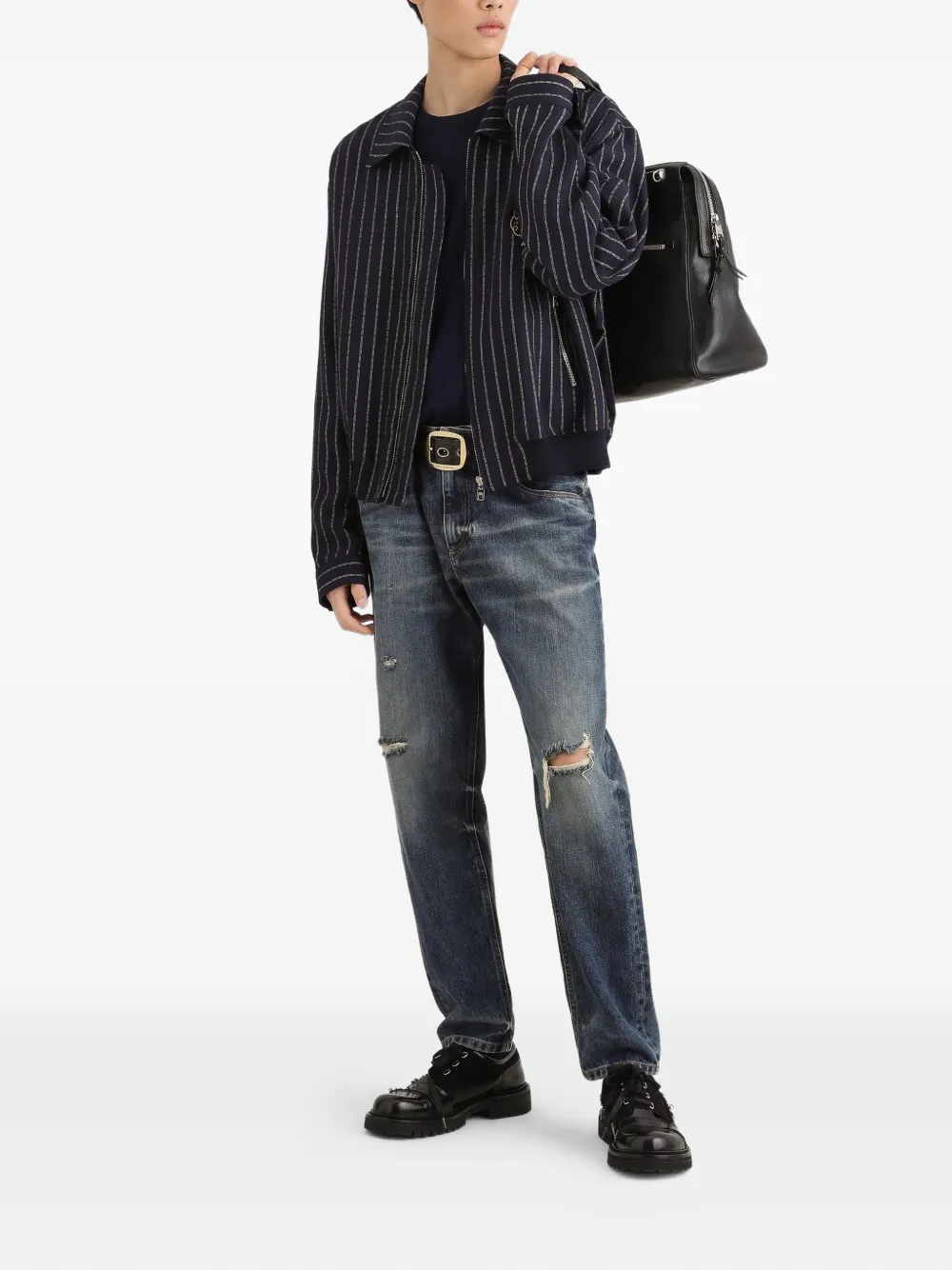 Dolce & Gabbana Bomberjack met logopatch Blauw