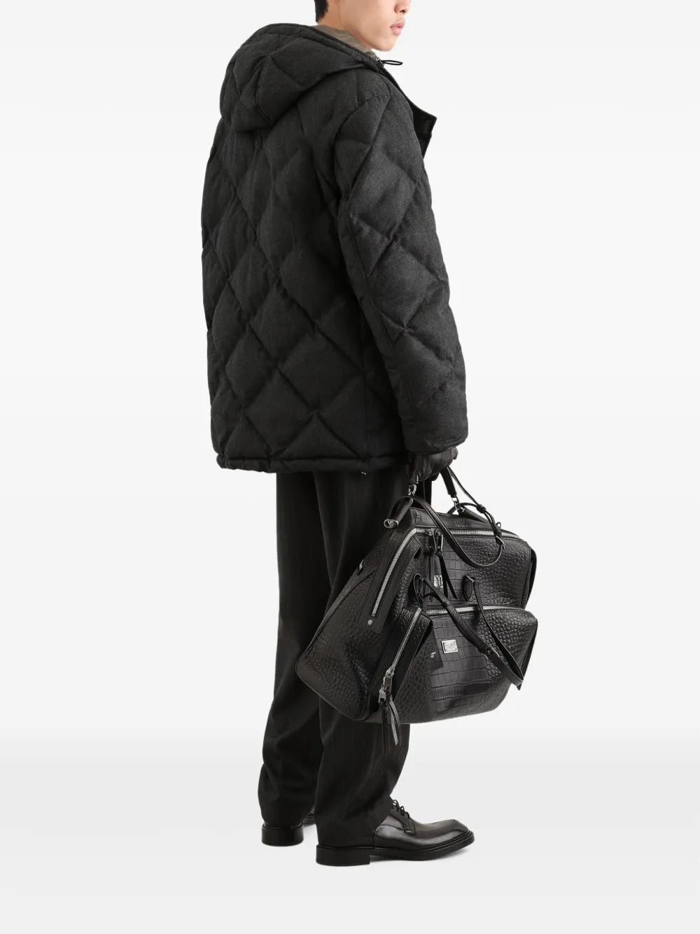 Dolce & Gabbana Flanellen donsjack van scheerwol Grijs