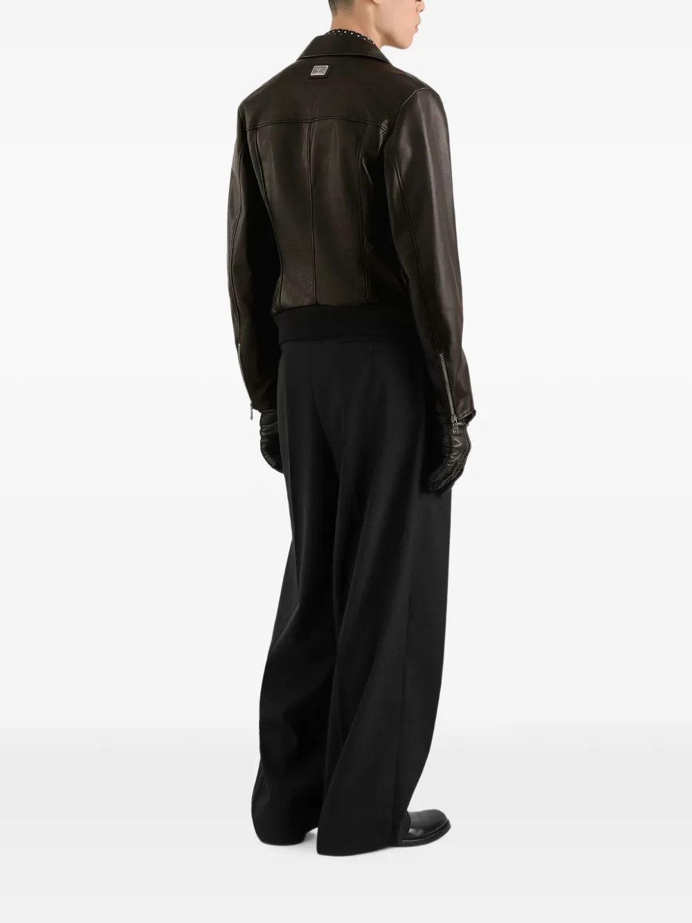 Dolce & Gabbana Leren jack Zwart
