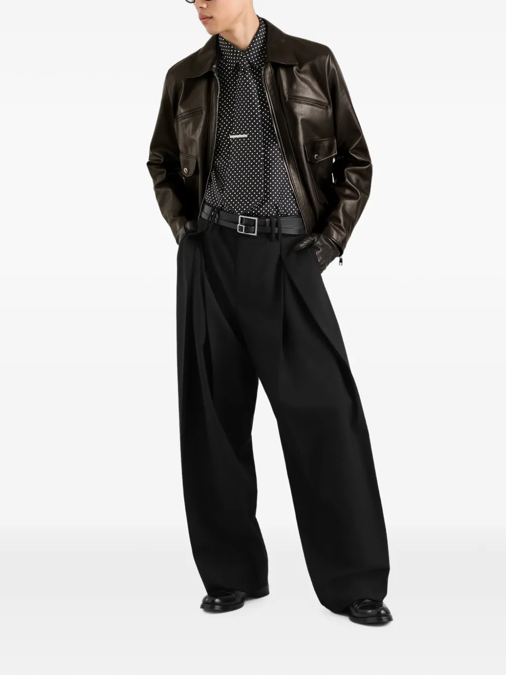 Dolce & Gabbana Leren jack Zwart
