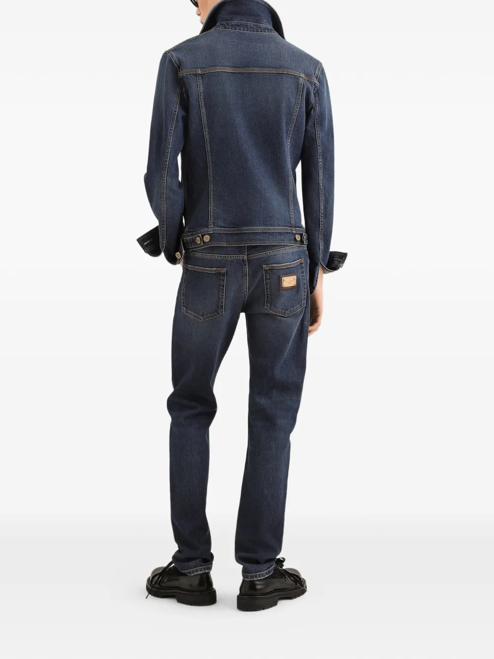 Dolce & Gabbana Denim jack met logopatch Blauw