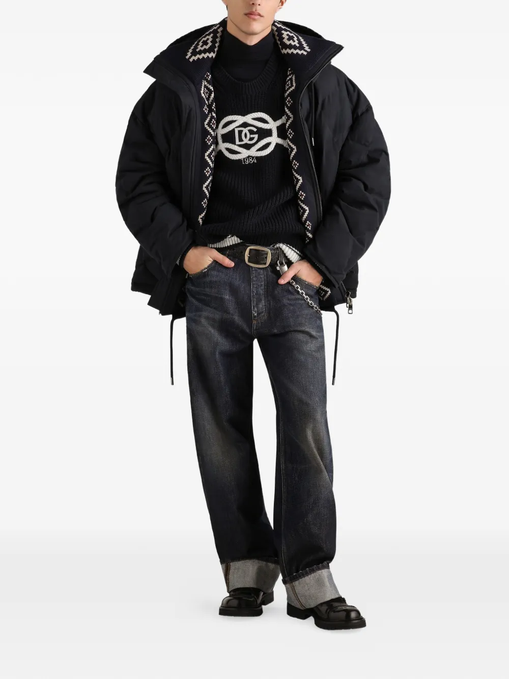 Dolce & Gabbana Gewatteerde katoenen jack Blauw