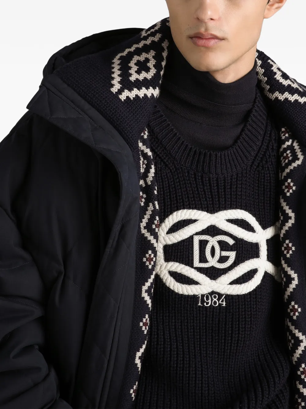Dolce & Gabbana Gewatteerde katoenen jack Blauw