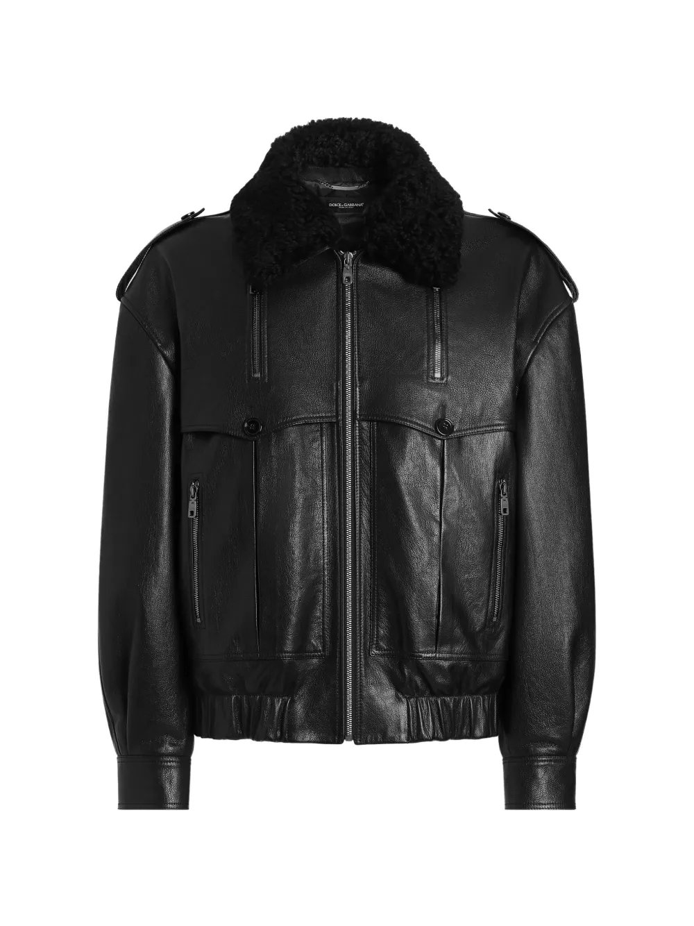 Dolce & Gabbana Giacca in pelle di capra - Nero