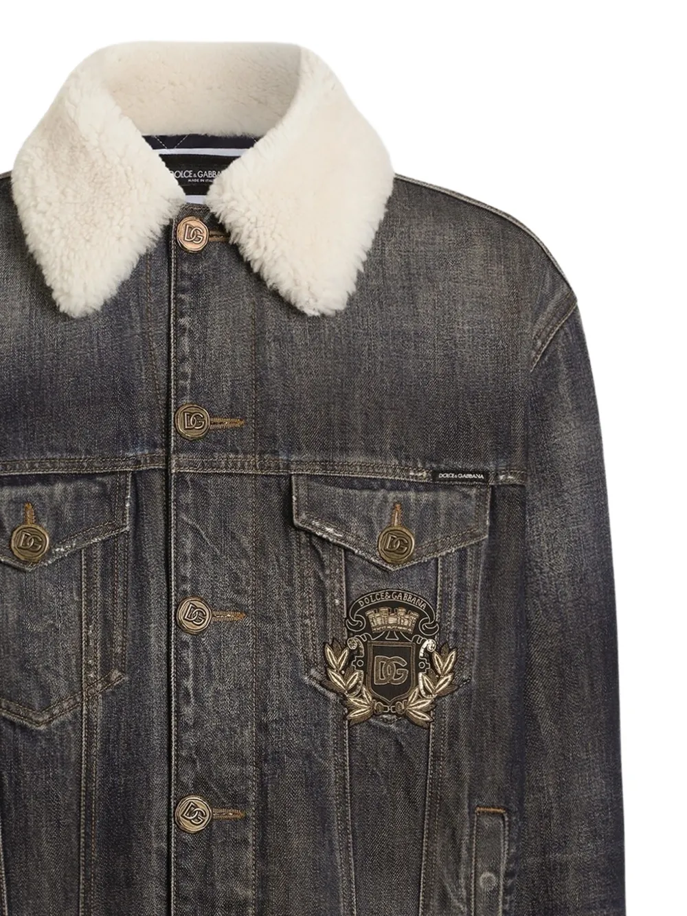 Dolce & Gabbana Denim jack met logopatch Grijs