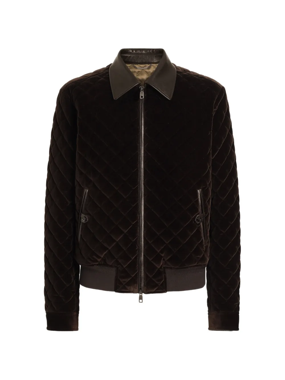 Dolce & Gabbana Bomber trapuntato in velluto - Marrone