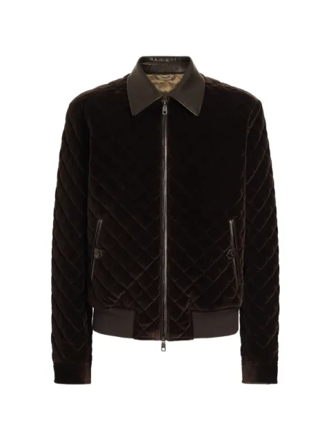 Dolce & Gabbana quilted velvet bomber jacket