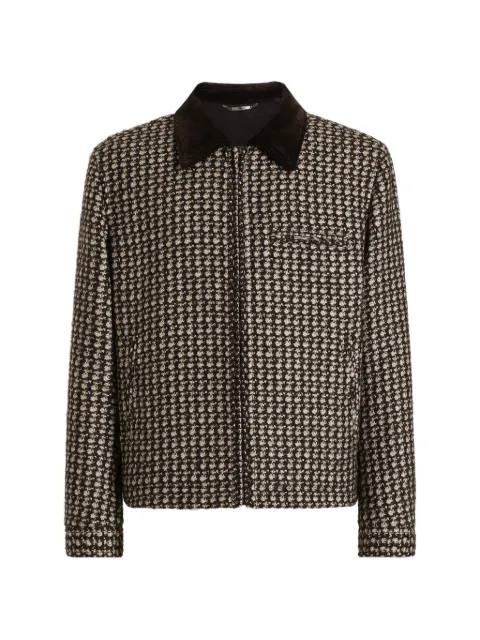 Dolce & Gabbana QUILTED JACKET IN HOUNDSTOOTH