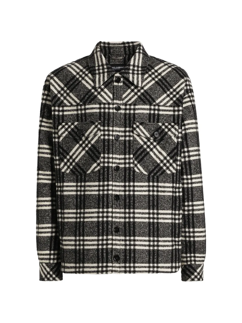 Dolce & Gabbana Camicia a quadri in misto lana - Nero
